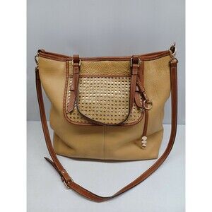 Asia Bellucci Leather purse  butterscotch mustard Brown Large Shoulderbag 17x14